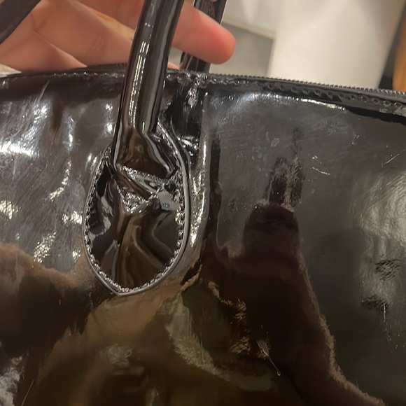 Grace Adele Black Patent Leather Purse with Strap - Picture 8 of 11
